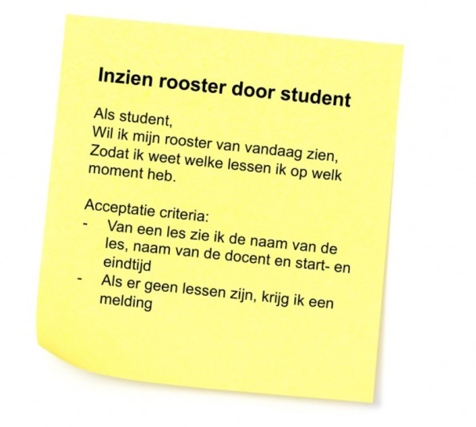 Voorbeeld user story